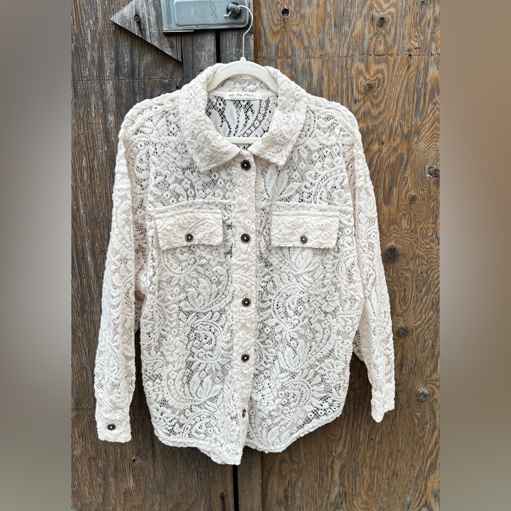 Free People RubyJacket in Ivory Lace M - Picture 1 of 5